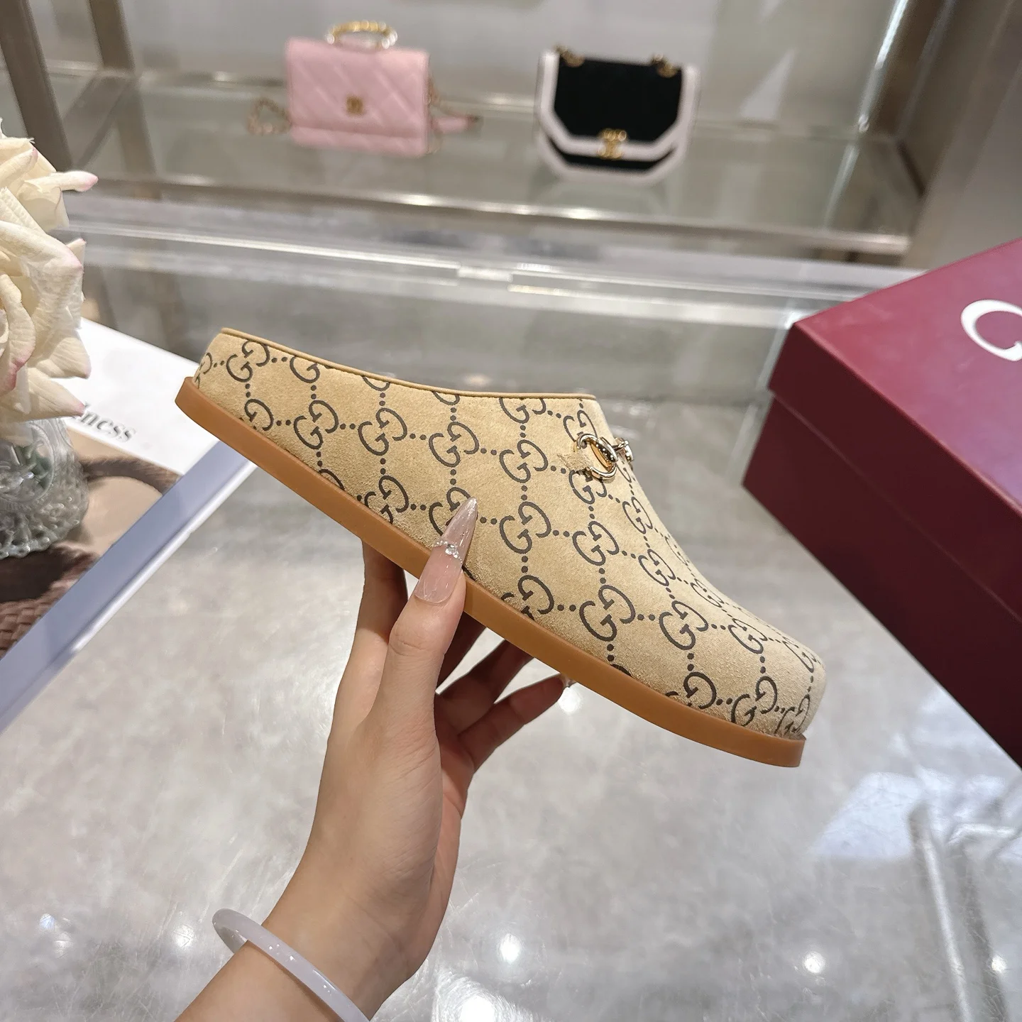 GUCCI Slippers Suede Leather EU36-42 B00202608030001 - Image 5