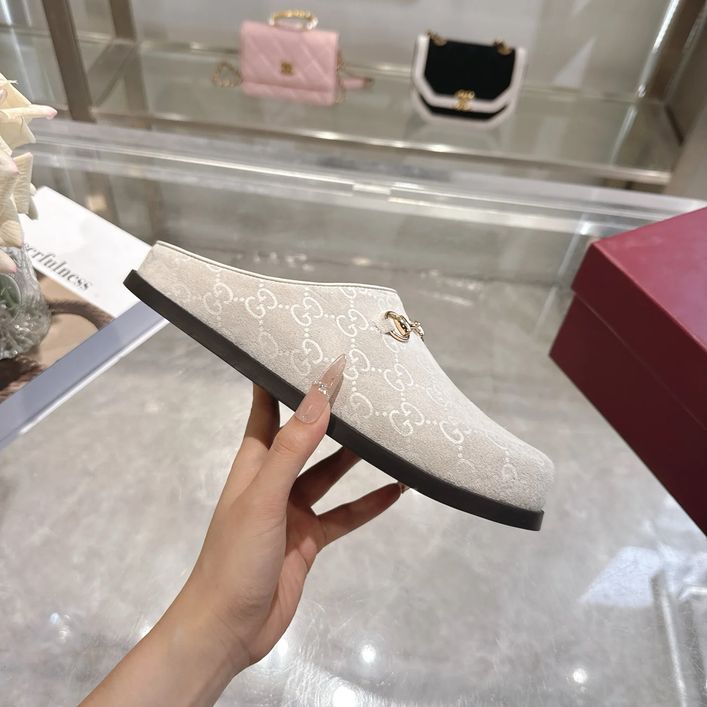 GUCCI Slippers Suede Leather EU36-42 B00202608030002 - Image 6