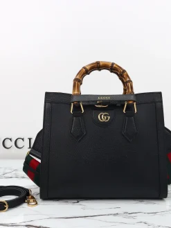 GUCCI Top Handle Bags (Black-Gold) 27X24X11CM F50202608060017