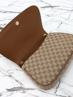 Alternative view of GUCCI Top Handle Bags (Brown-Beige) 32X17X10CM E60202608060052