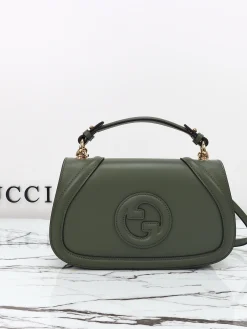 GUCCI Top Handle Bags (Green-Gold) 27X18X7CM F30202608060046