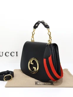 Alternative view of GUCCI Top Handle Bags Leather (Black-Gold) 29X22X7CM G70202608060437