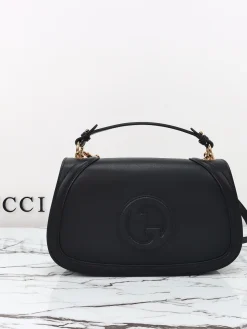 GUCCI Top Handle Bags Leather (Black-Gold) 32X17X10CM F90202608060050