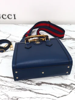 Alternative view of GUCCI Top Handle Bags Leather (Blue-Gold) 27X24X11 CM F50202608060009