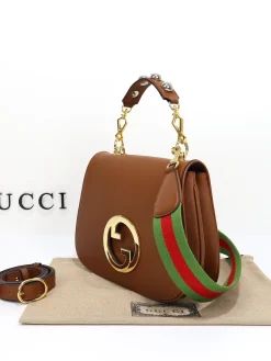 Alternative view of GUCCI Top Handle Bags Leather (Brown-Gold) 29X22X7 CM G70202608060436