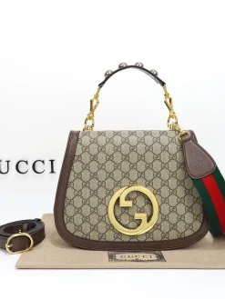 GUCCI Top Handle Bags Leather (Brown-Gold) 29X22X7CM F40202608060440