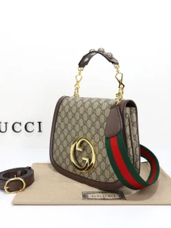 Alternative view of GUCCI Top Handle Bags Leather (Brown-Gold) 29X22X7CM F40202608060440