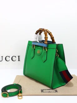Alternative view of GUCCI Top Handle Bags Leather (Green-Gold) 27X24X11 CM F50202608060012