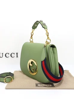 Alternative view of GUCCI Top Handle Bags Leather (Green-Gold) 29x22x7 cm G70202608060438