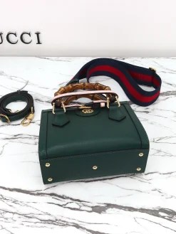 Alternative view of GUCCI Top Handle Bags Leather (Green-Pink) 20X16X10CM E70202608060025