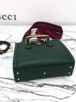 Alternative view of GUCCI Top Handle Bags Leather (Green-Pink) 27X24X11CM F50202608060014
