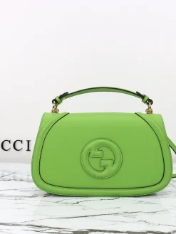 GUCCI Top Handle Bags Leather (Lime Green-Gold) 32X17X10CM F90202608060051