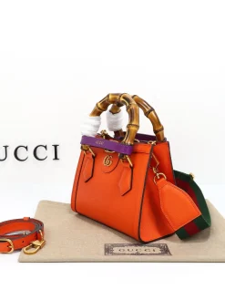 Alternative view of GUCCI Top Handle Bags Leather (Orange-Purple) 20X16X10CM E70202608060022