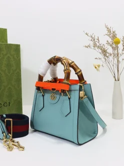 Alternative view of GUCCI Top Handle Bags Original Leather (Blue-Orange) 20X16X10CM E70202608060020