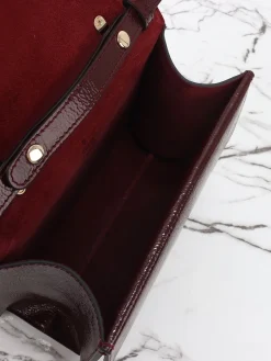 Alternative view of GUCCI Top Handle Bags Patent Leather (Burgundy-Gold) 22X16X8CM E30202608060224