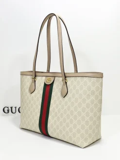 Alternative view of GUCCI Totes Bags Calf Leather (Beige-Red-Green) 38X28X14CM C20202608060362
