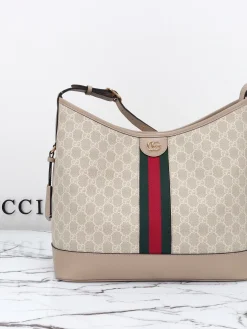 GUCCI Totes Bags Leather (Beige-Red-Green) 34X32X17CM D50202608060235