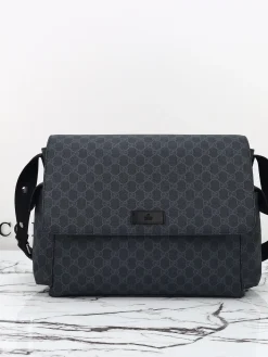 GUCCI Totes Bags Leather (Black-Gray) 44X28X14 CM D30202608060455