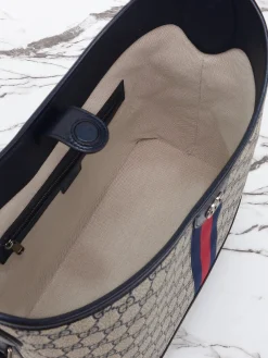 Alternative view of GUCCI Totes Bags Leather (Blue-Red) 34X32X17CM D50202608060237