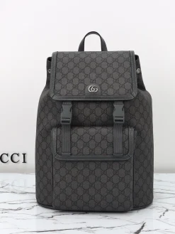 GUCCI Travel Bags Calfskin Leather (Gray-SiGUCCIer) 34X44X21CM D90202608060031