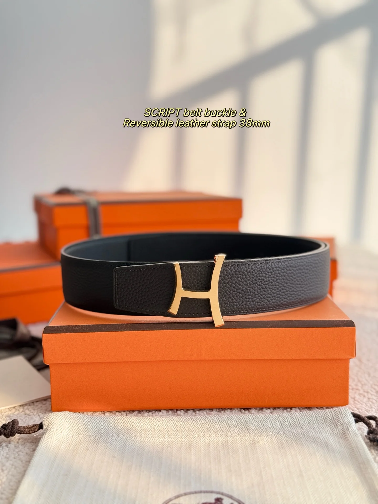 HERMES Belts Togo Leather 3.8cm Width A70202608050490 - Image 3