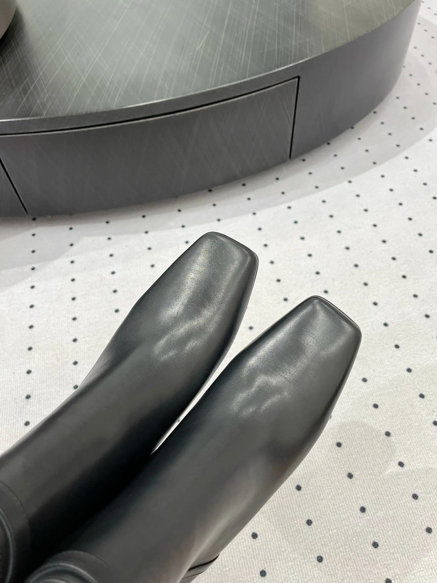 HERMES Booties Calf Leather EU35-40 C90202608030260 - Image 3