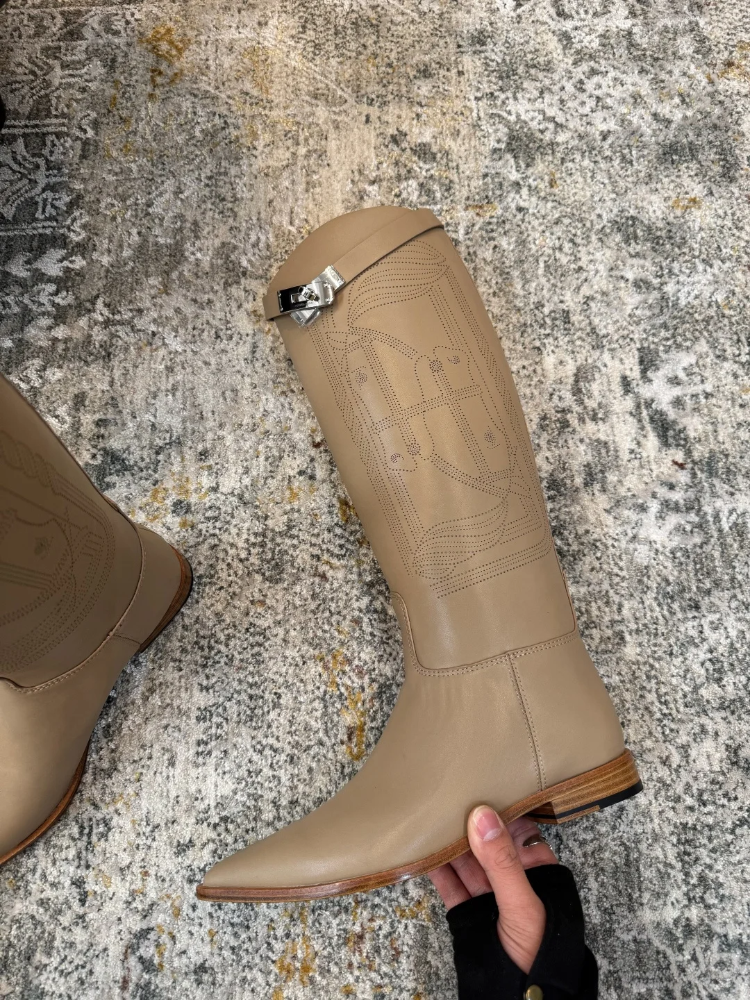 HERMES Boots Calf Leather EU35-40 F40202608030261 - Image 4