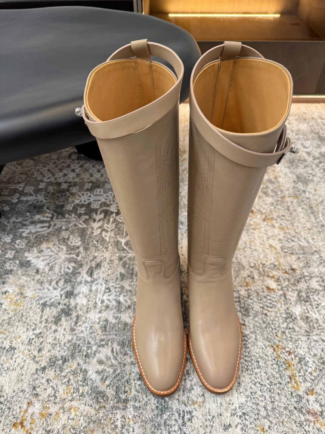 HERMES Boots Calfskin Leather EU35-40 F40202608030256