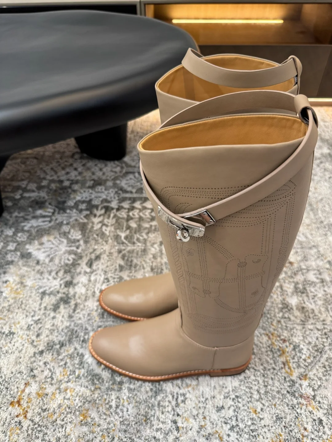 HERMES Boots Calfskin Leather EU35-40 F40202608030256 - Image 2