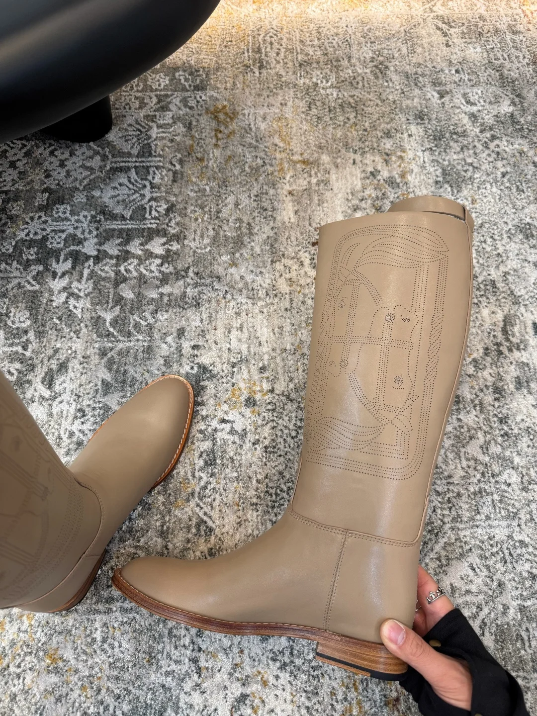 HERMES Boots Calfskin Leather EU35-40 F40202608030256 - Image 5