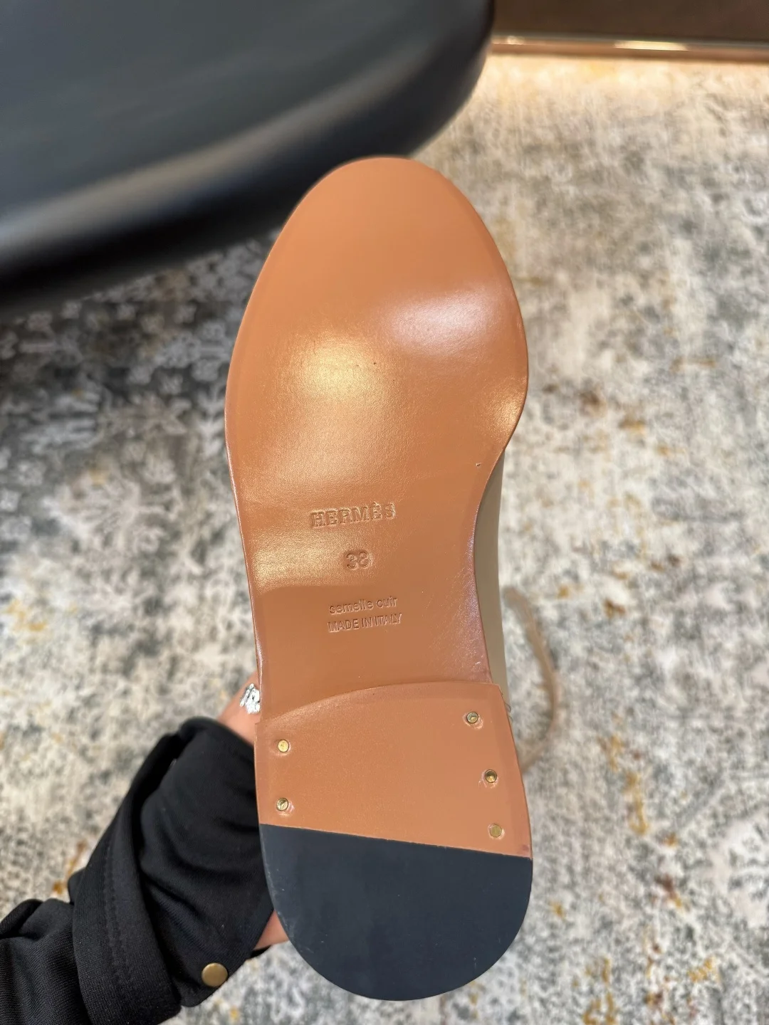 HERMES Boots Calfskin Leather EU35-40 F40202608030256 - Image 6