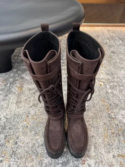 HERMES Boots Suede Leather EU35-40 F40202608030248