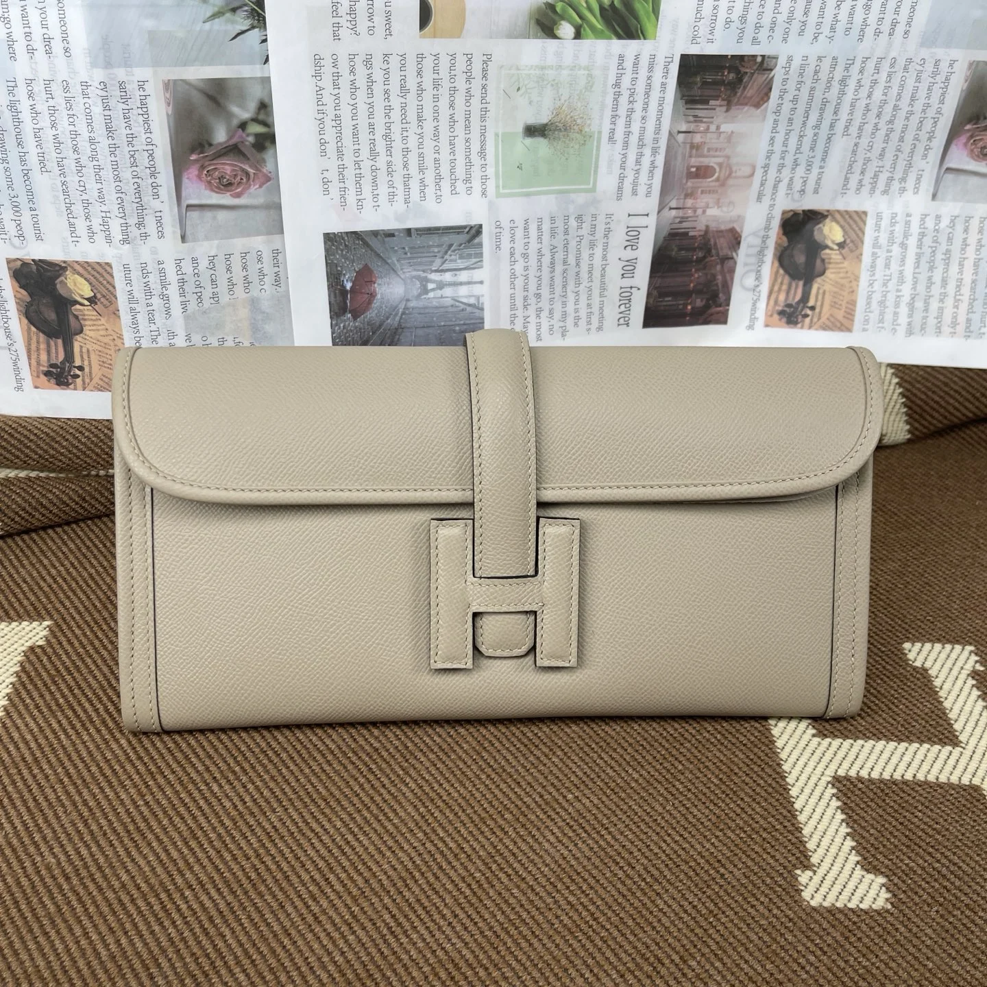 HERMES Clutches Bags Epsom Leather (Beige) 29CM H00202608091162