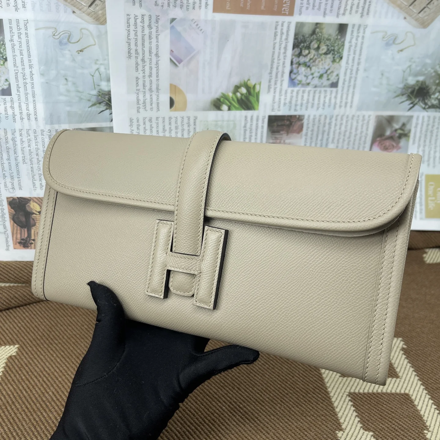 HERMES Clutches Bags Epsom Leather (Beige) 29CM H00202608091162 - Image 3