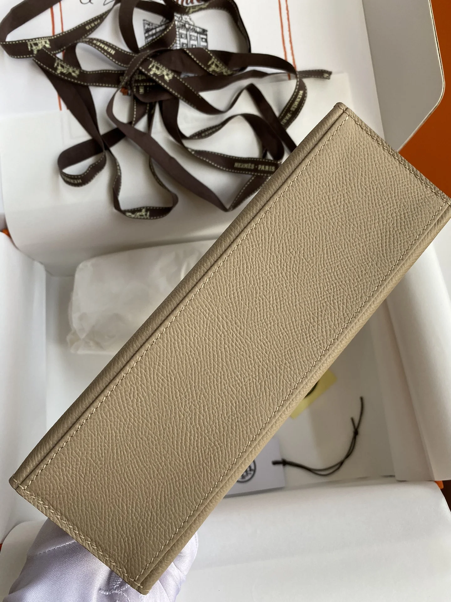 HERMES Clutches Bags Epsom Leather (Beige-Gold) 22CM F50202608090218 - Image 3