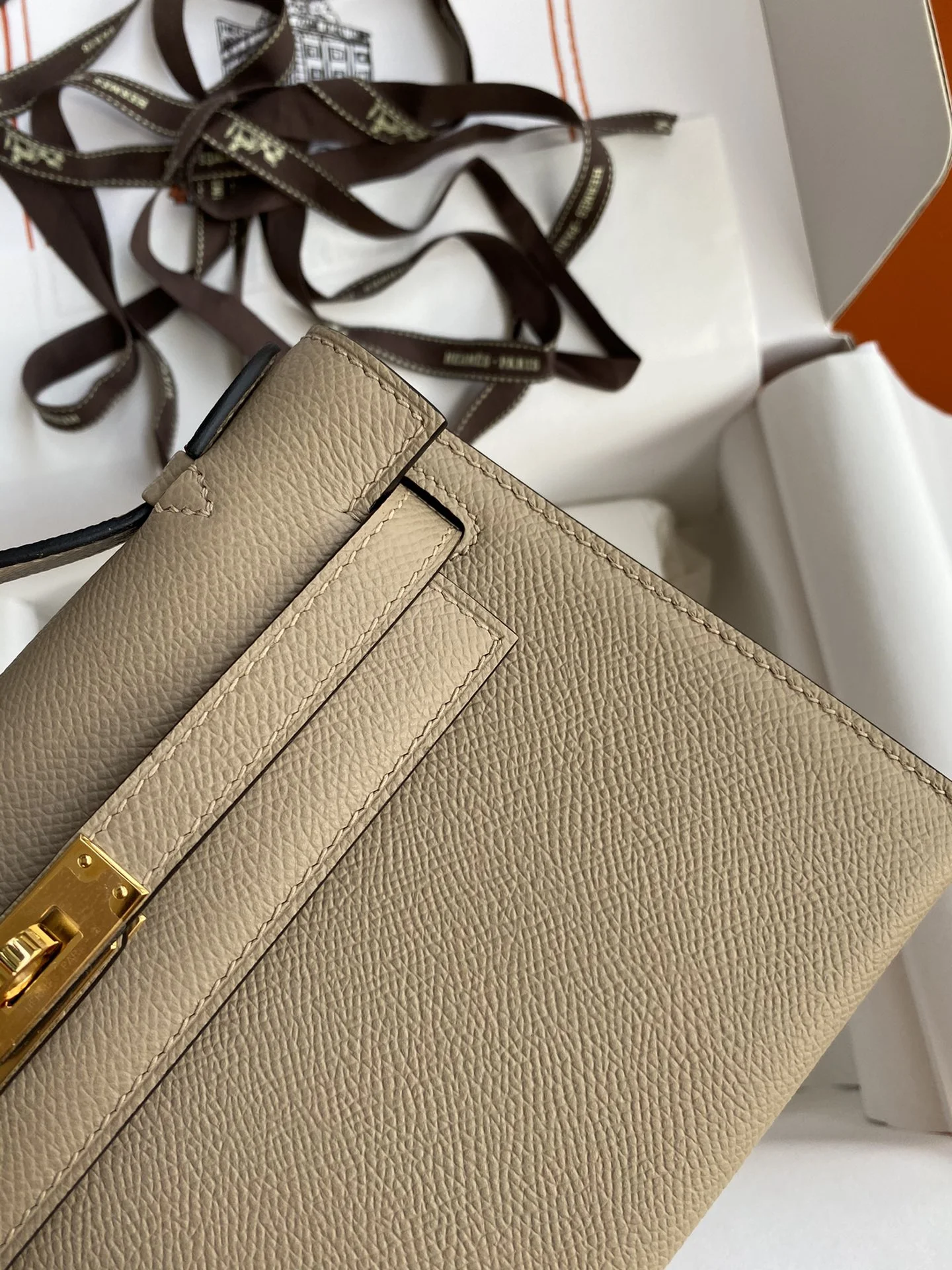 HERMES Clutches Bags Epsom Leather (Beige-Gold) 22CM F50202608090218 - Image 4