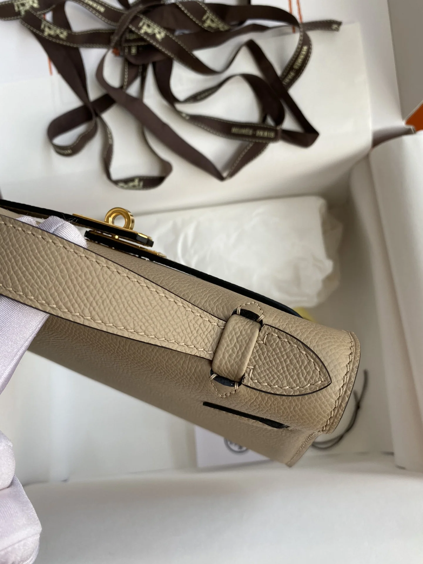 HERMES Clutches Bags Epsom Leather (Beige-Gold) 22CM F50202608090218 - Image 6