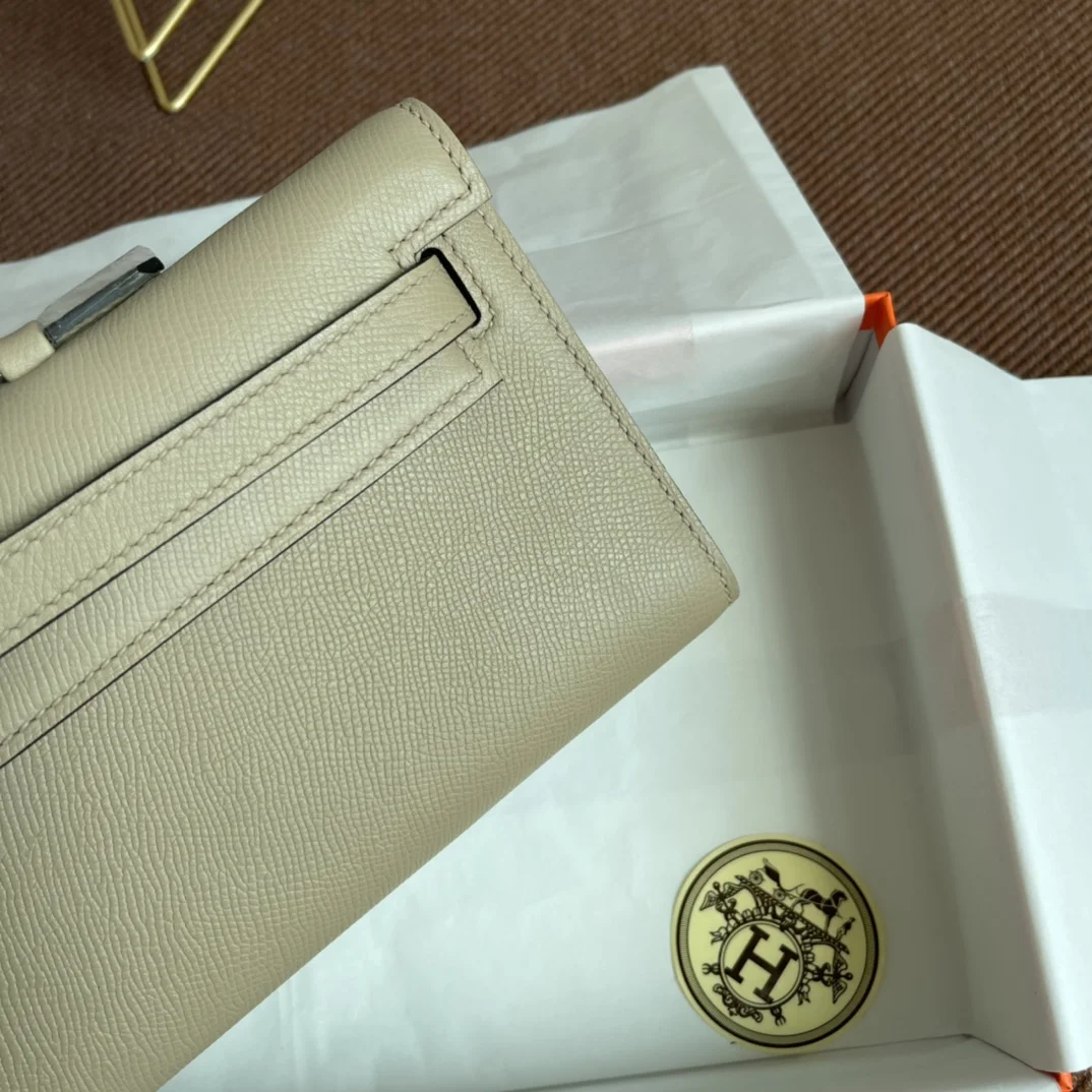 HERMES Clutches Bags Epsom Leather (Beige-Gold) 31X14X3CM H00202608091080 - Image 5
