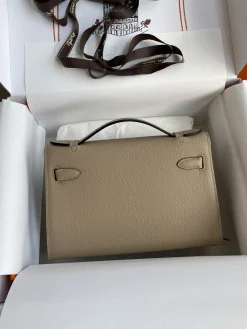 Alternative view of HERMES Clutches Bags Epsom Leather (Beige-Silver) 22CM F50202608090219