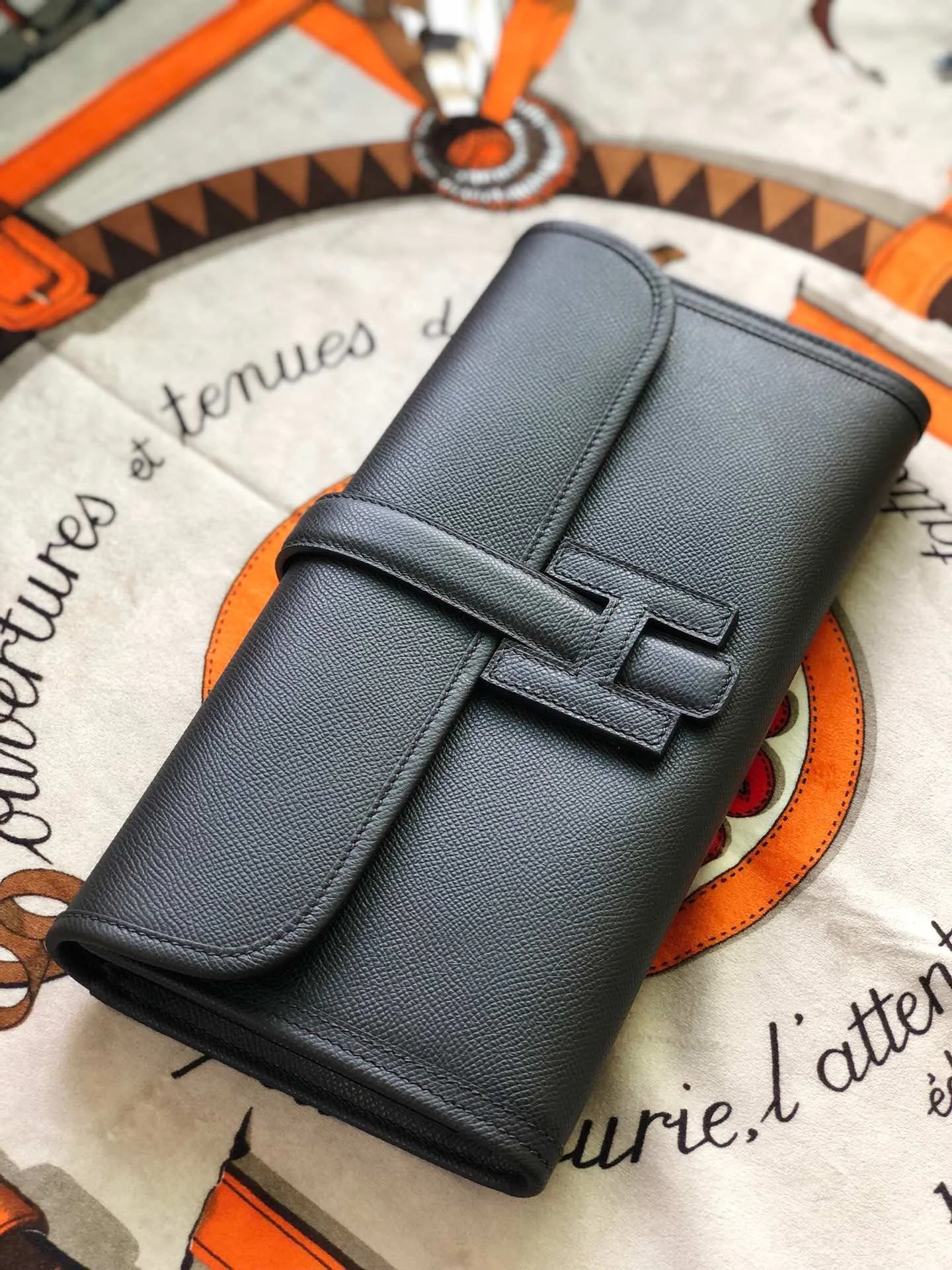 HERMES Clutches Bags Epsom Leather (Black) 29 H00202608091127