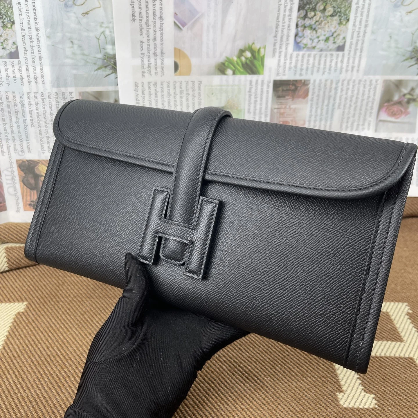 HERMES Clutches Bags Epsom Leather (Black) 29CM H00202608091165