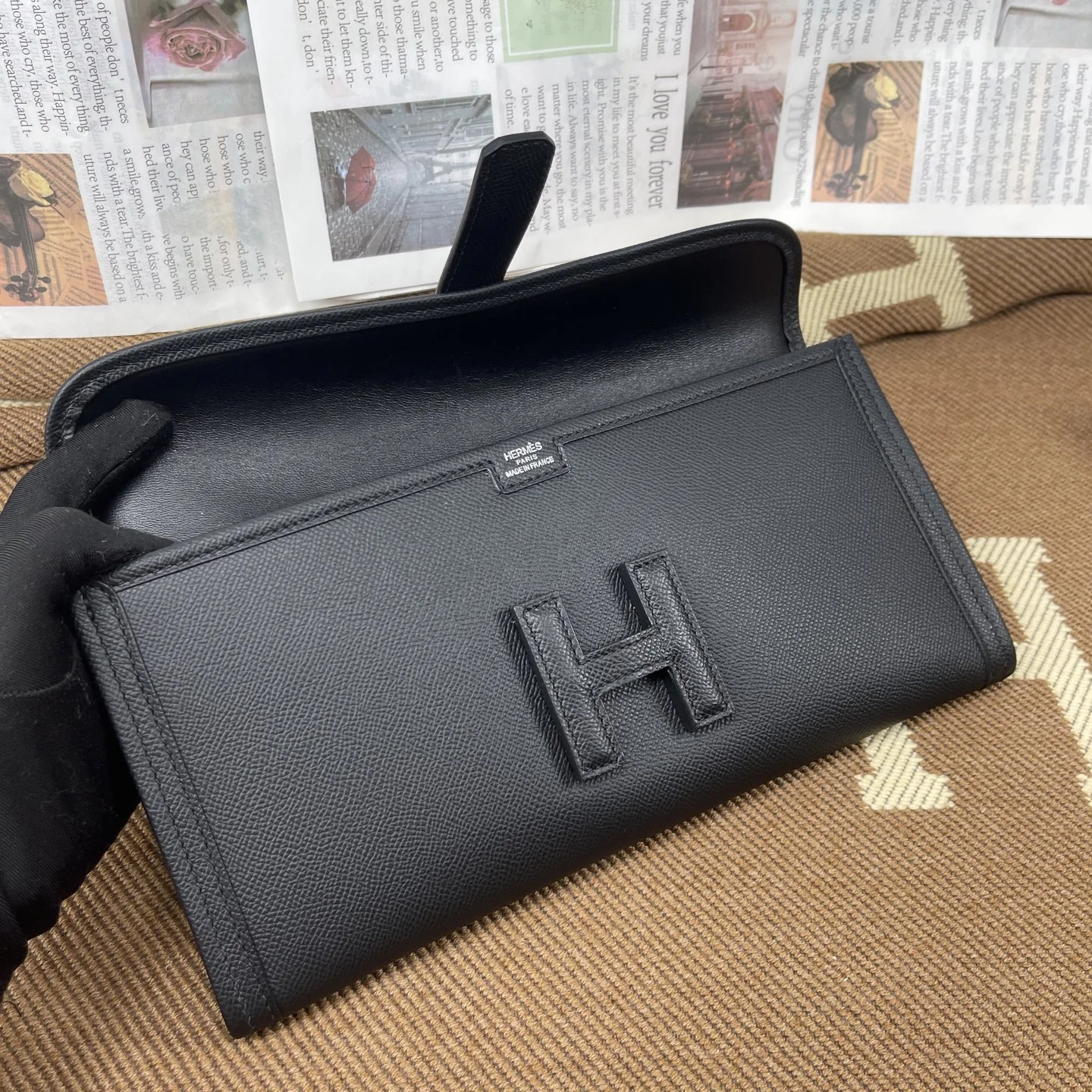 HERMES Clutches Bags Epsom Leather (Black) 29CM H00202608091165 - Image 7