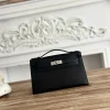 HERMES Clutches Bags Epsom Leather (Black-Silver) 22CM F50202608090149