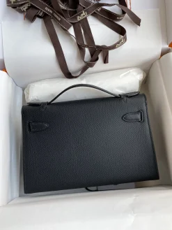 Alternative view of HERMES Clutches Bags Epsom Leather (Black-Silver) 22CM F50202608090204