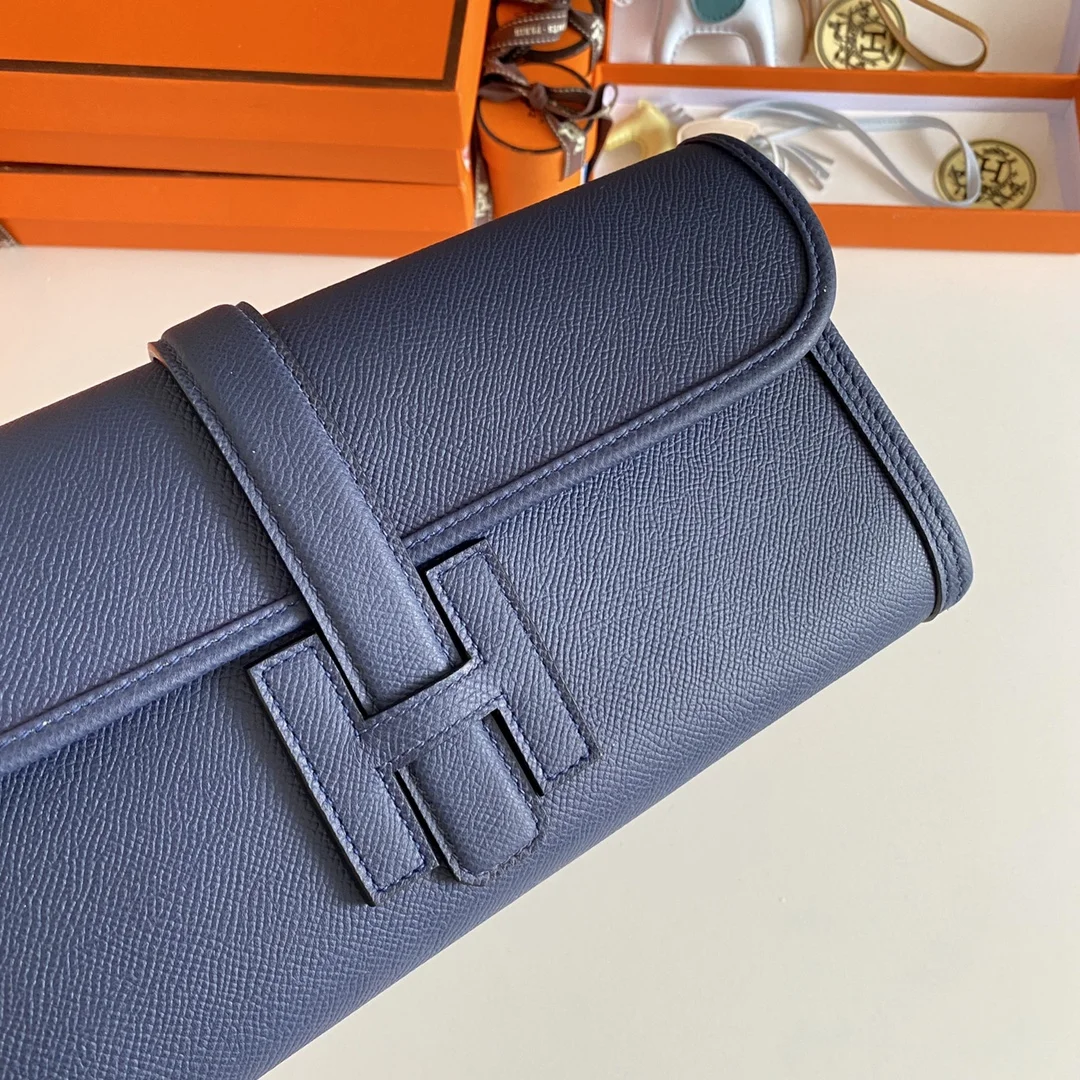 HERMES Clutches Bags Epsom Leather (Blue-Beige) 29CM H00202608091118 - Image 4