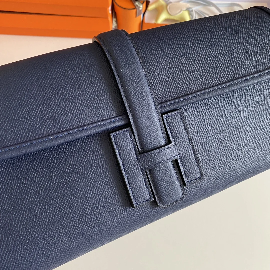 HERMES Clutches Bags Epsom Leather (Blue-Beige) 29CM H00202608091118 - Image 5