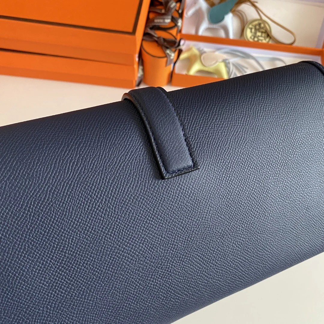 HERMES Clutches Bags Epsom Leather (Blue-Beige) 29CM H00202608091118 - Image 6