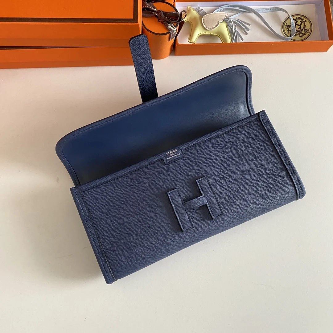 HERMES Clutches Bags Epsom Leather (Blue-Beige) 29CM H00202608091118 - Image 7