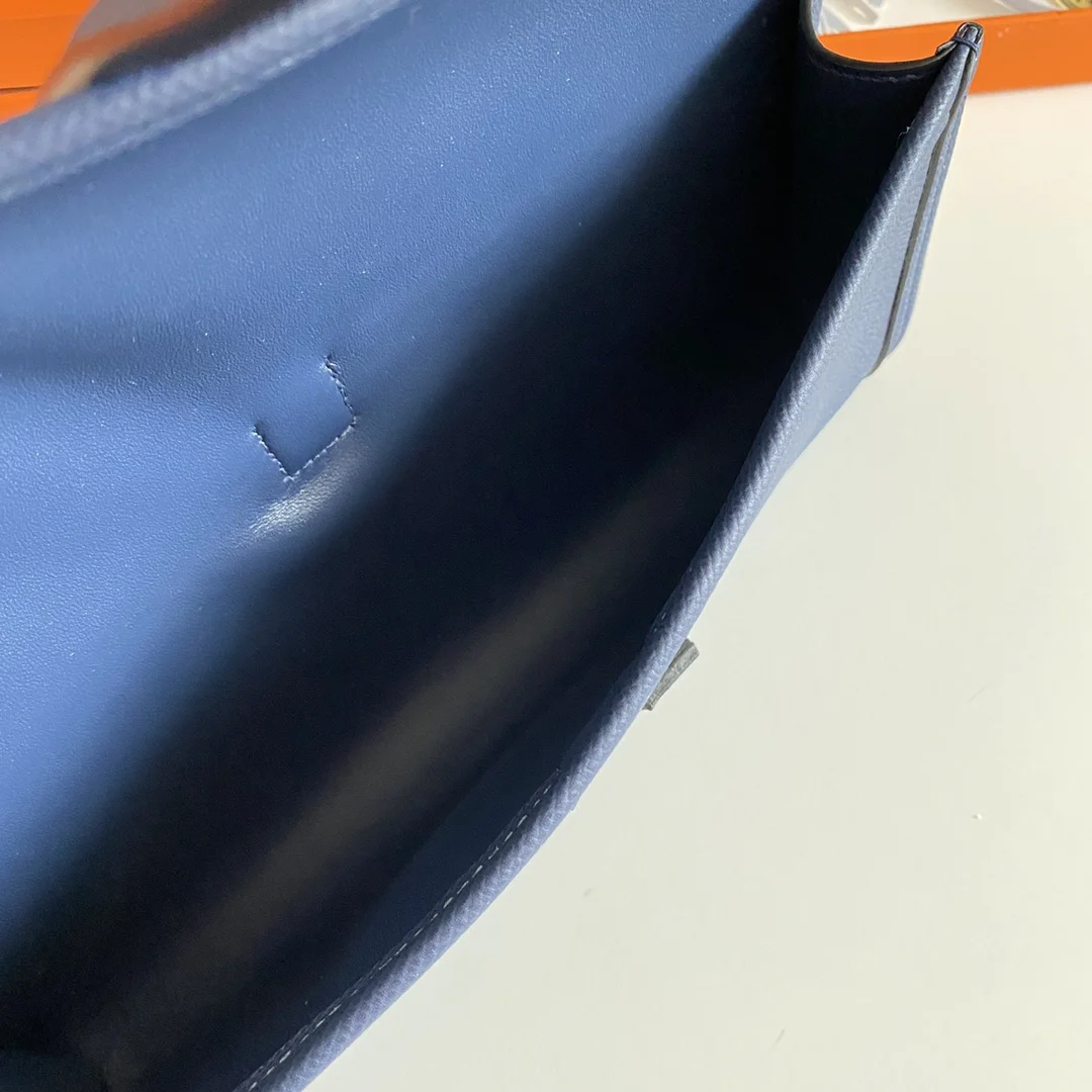 HERMES Clutches Bags Epsom Leather (Blue-Beige) 29CM H00202608091118 - Image 8