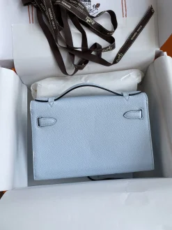 Alternative view of HERMES Clutches Bags Epsom Leather (Blue-Gold) 22CM F50202608090212